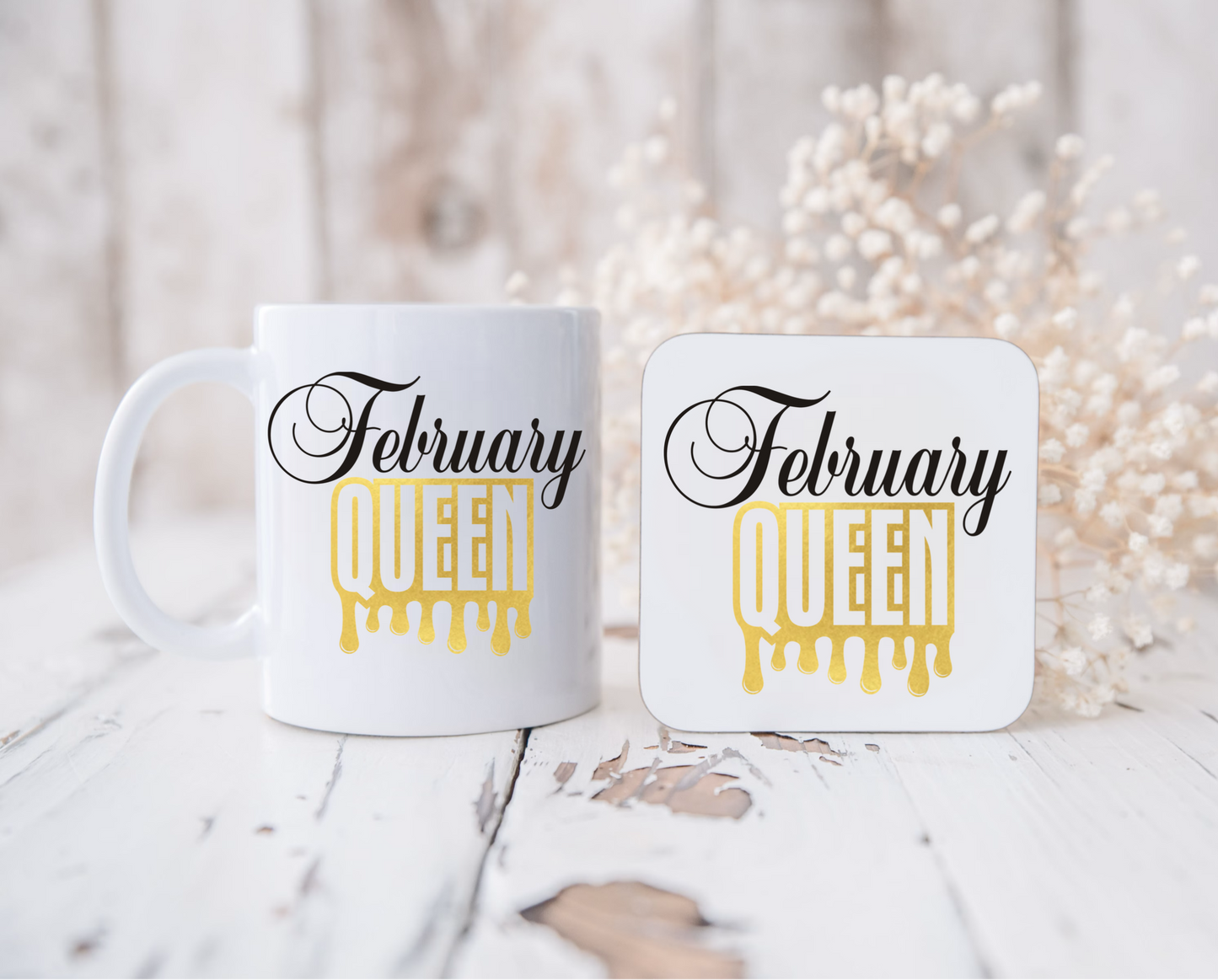 Birthday queen mug and coaster set