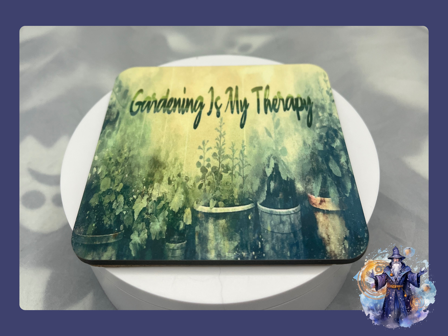 Gardening is my therapy mug and coaster