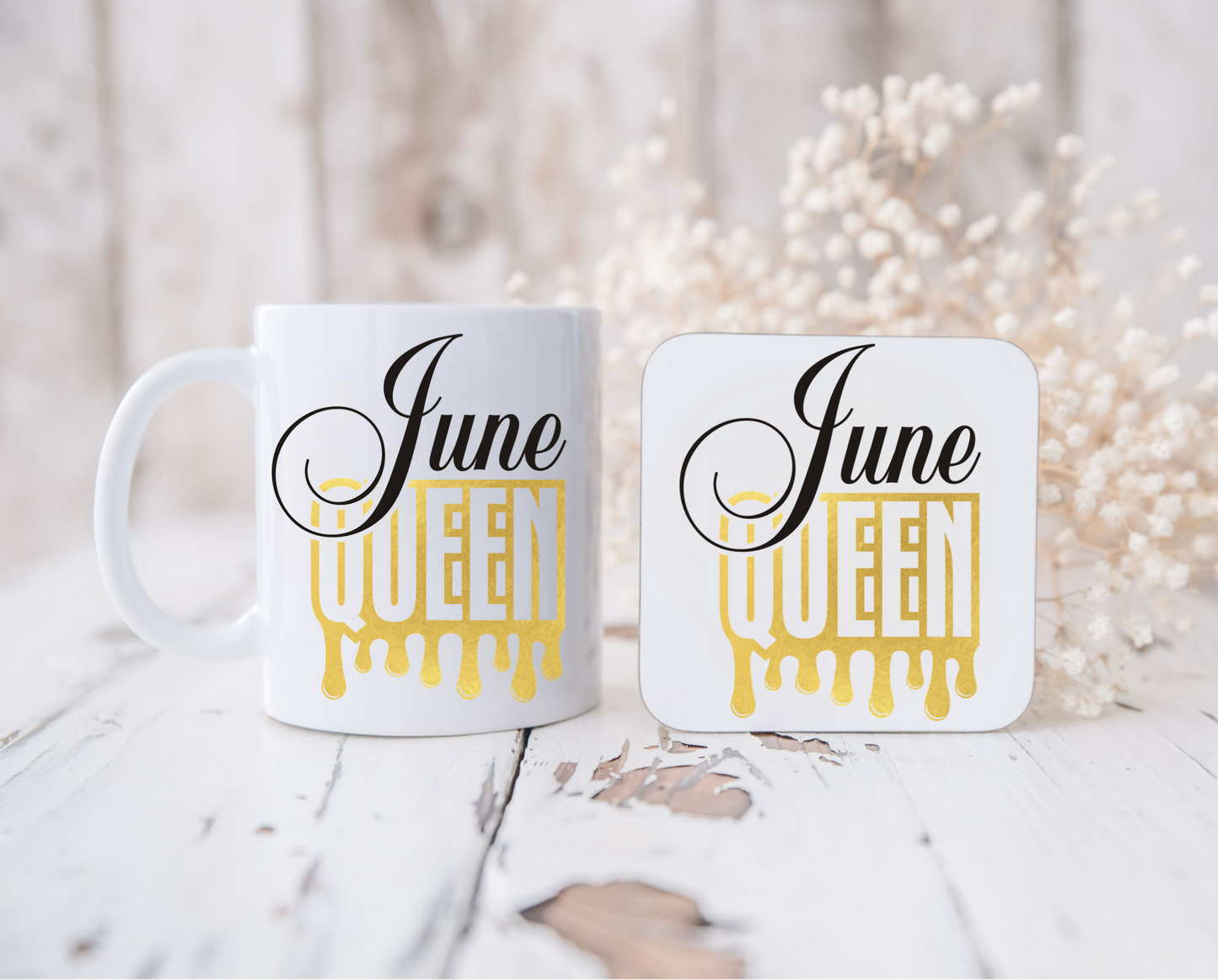 Birthday queen mug and coaster set