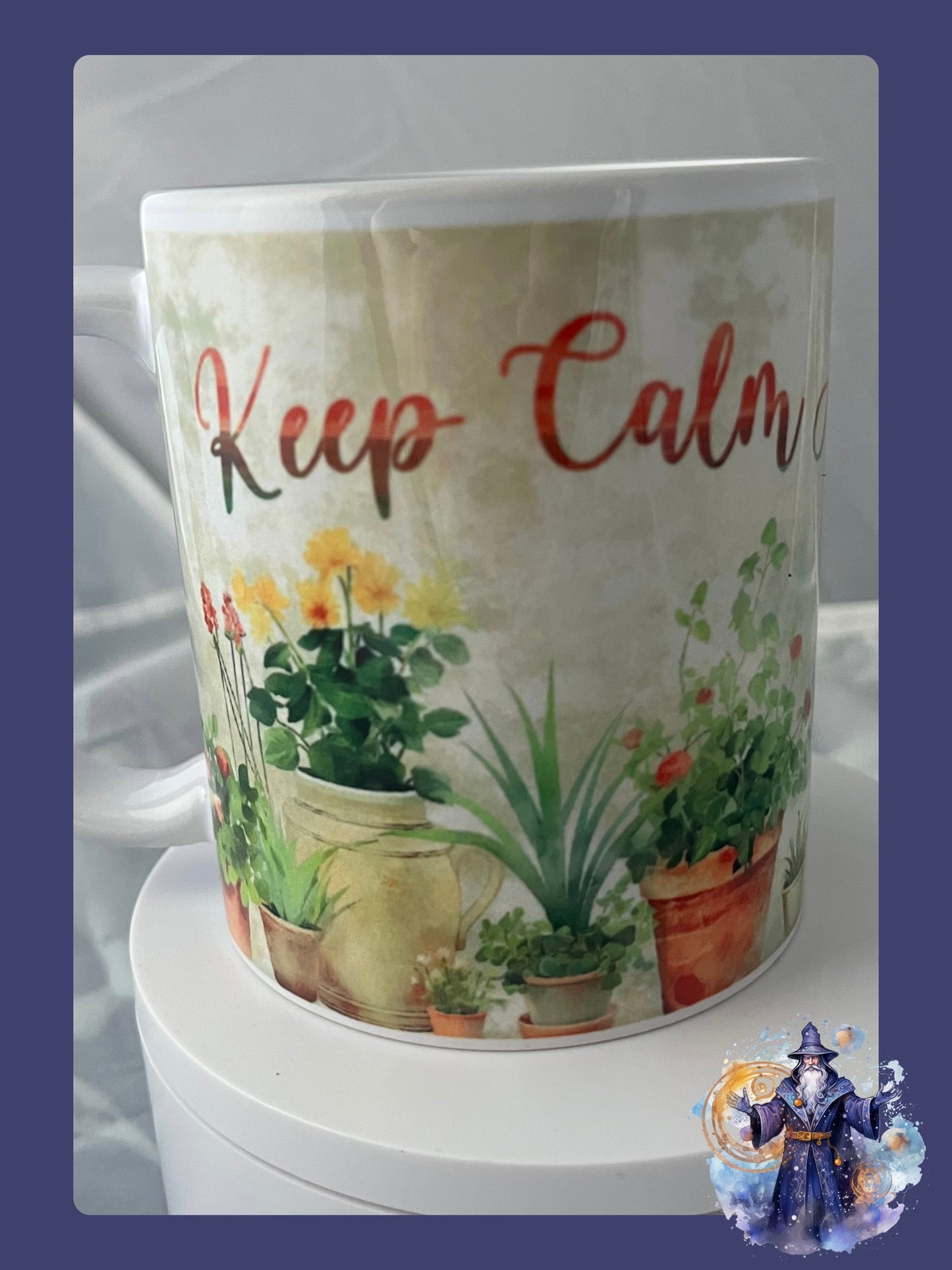 Keep calm and garden on mug