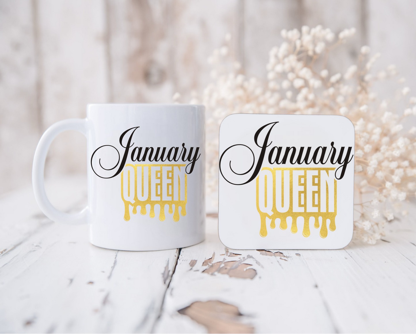 Birthday queen mug and coaster set