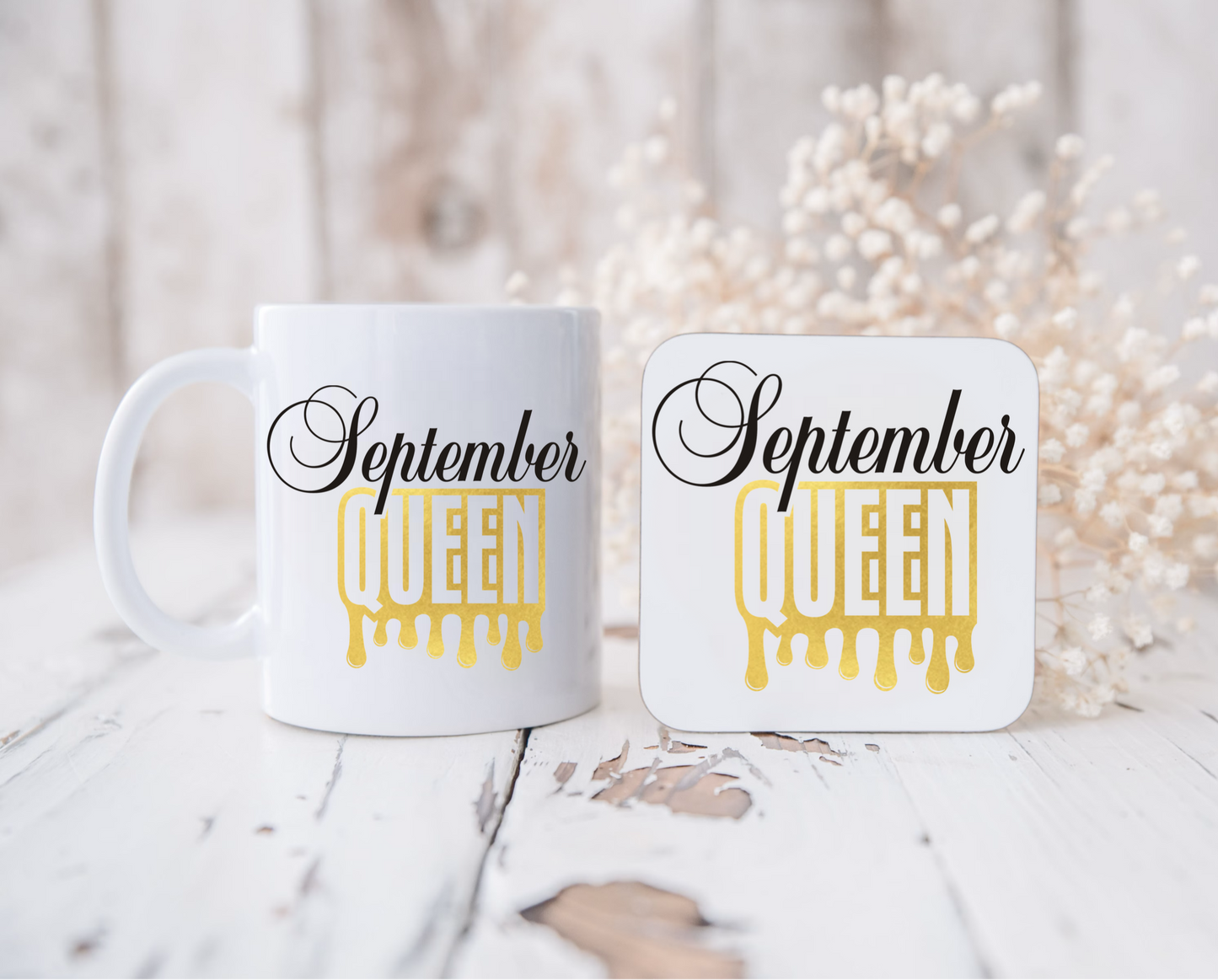 Birthday queen mug and coaster set