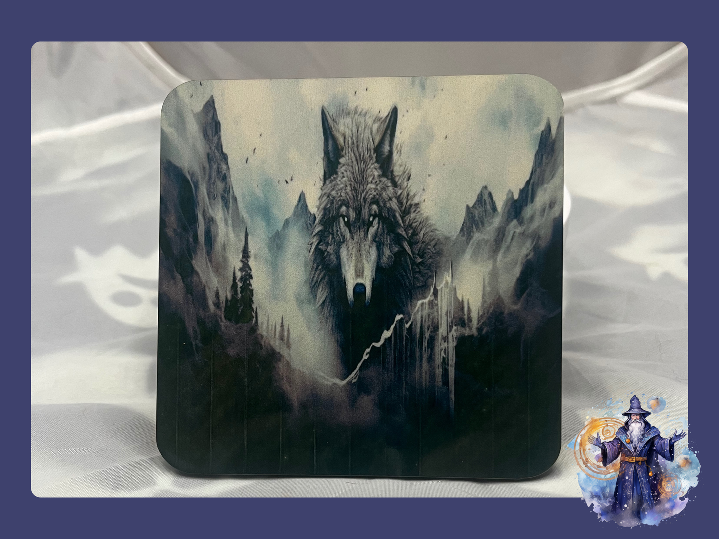 Wolf mug and coaster set