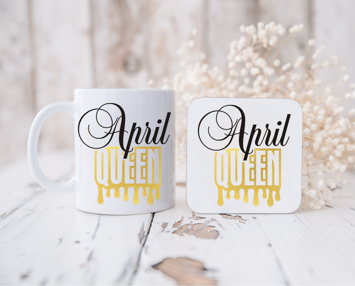 Birthday queen mug and coaster set