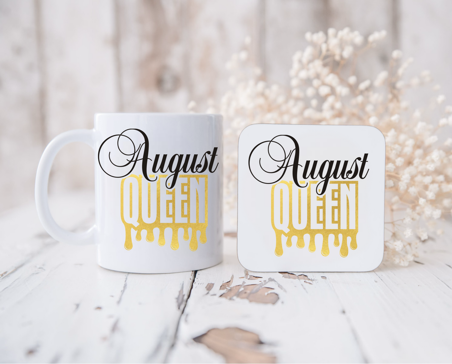 Birthday queen mug and coaster set