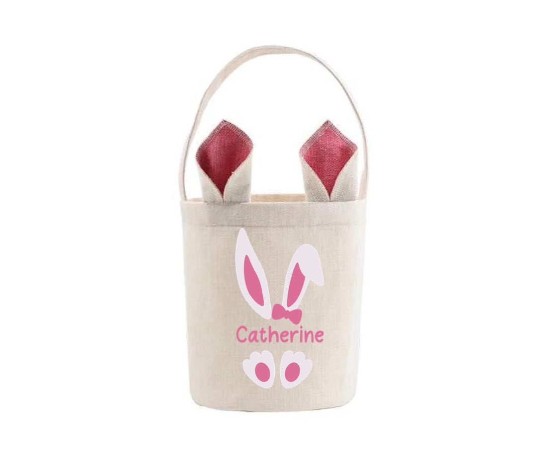 Personalised Easter linen baskets