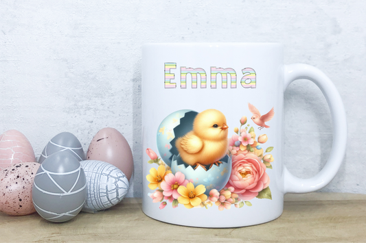 Personalised Easter chick mug