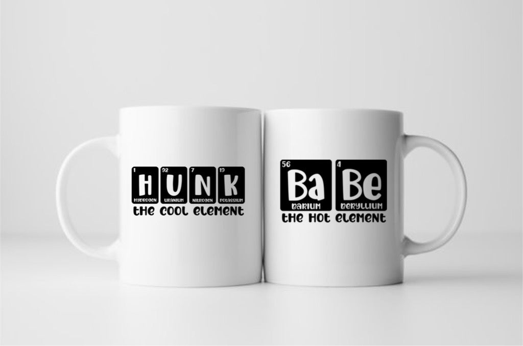 Scrabble hunk and babe mug set