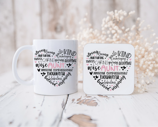 Female relation Mug and coaster set