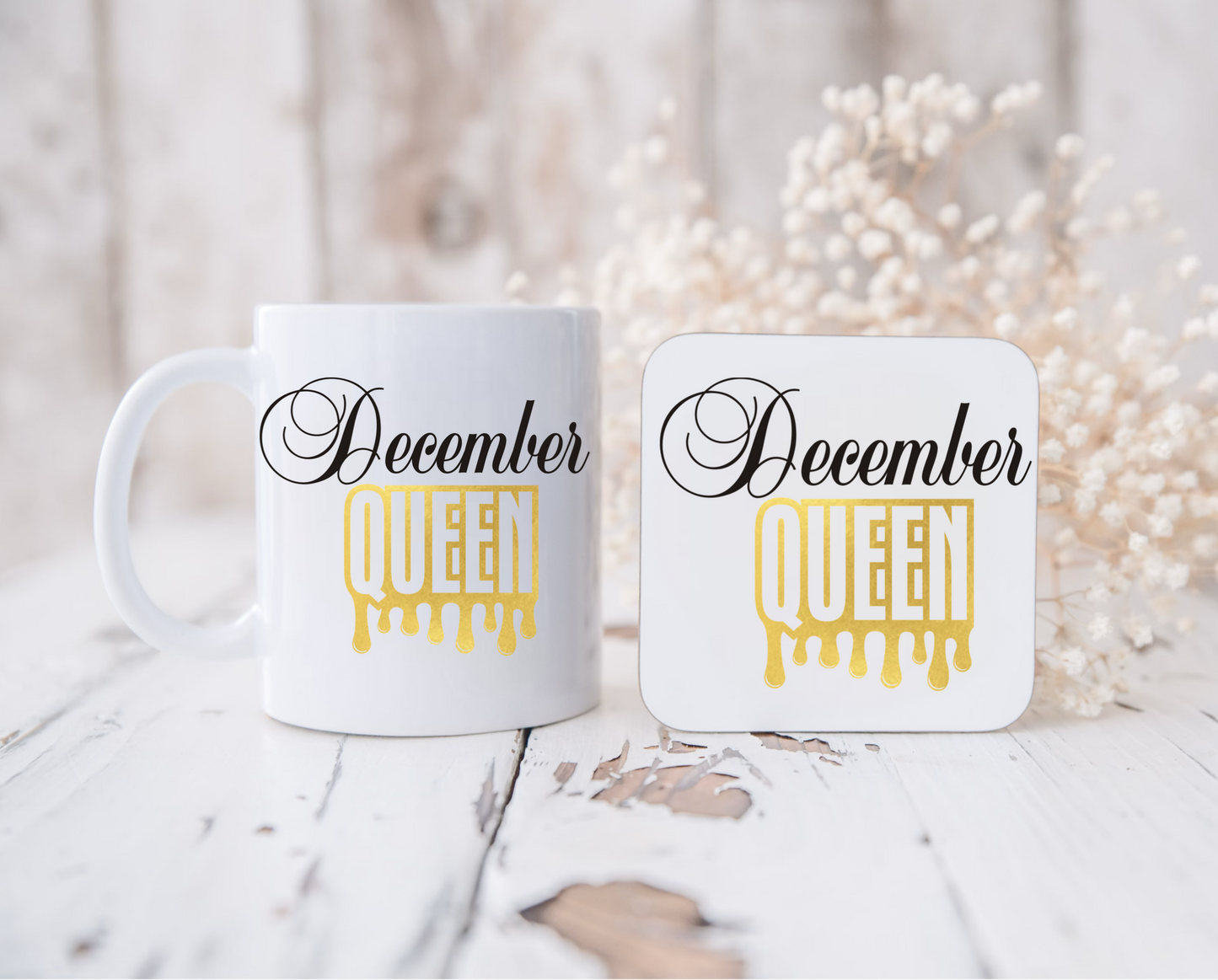 Birthday queen mug and coaster set