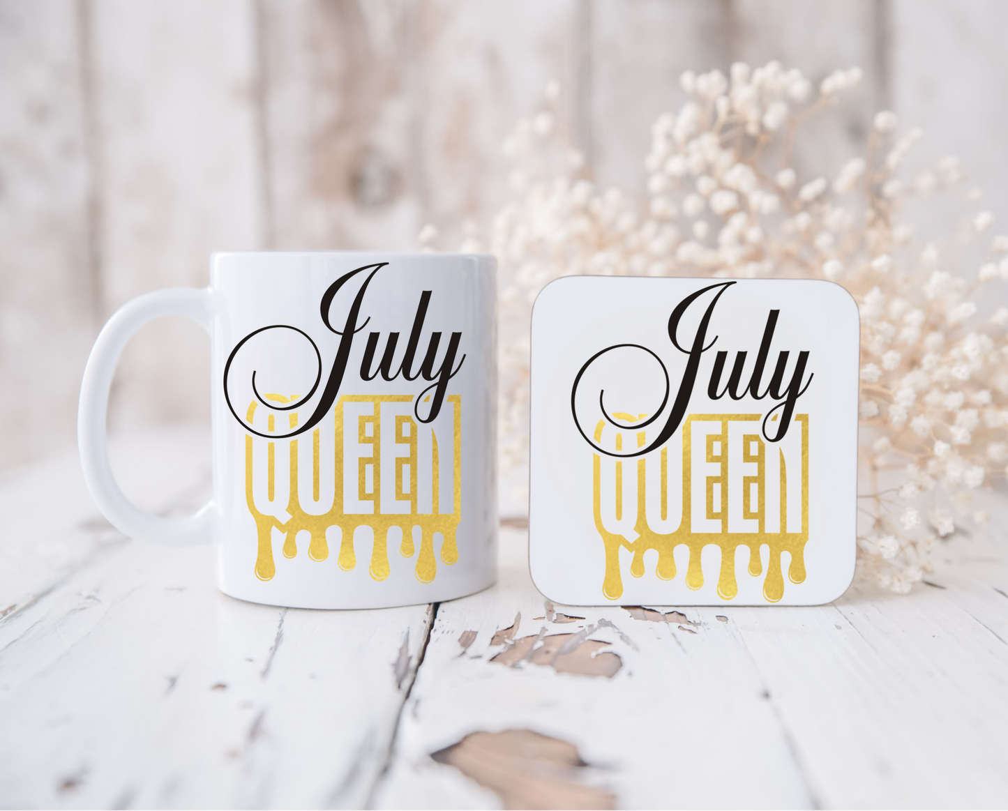 Birthday queen mug and coaster set