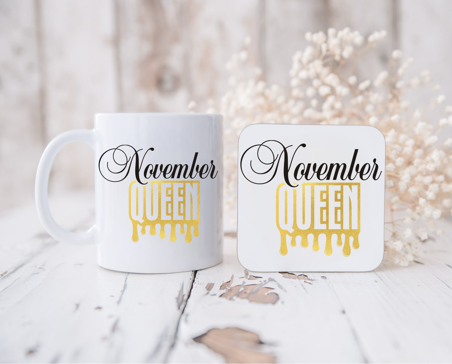 Birthday queen mug and coaster set