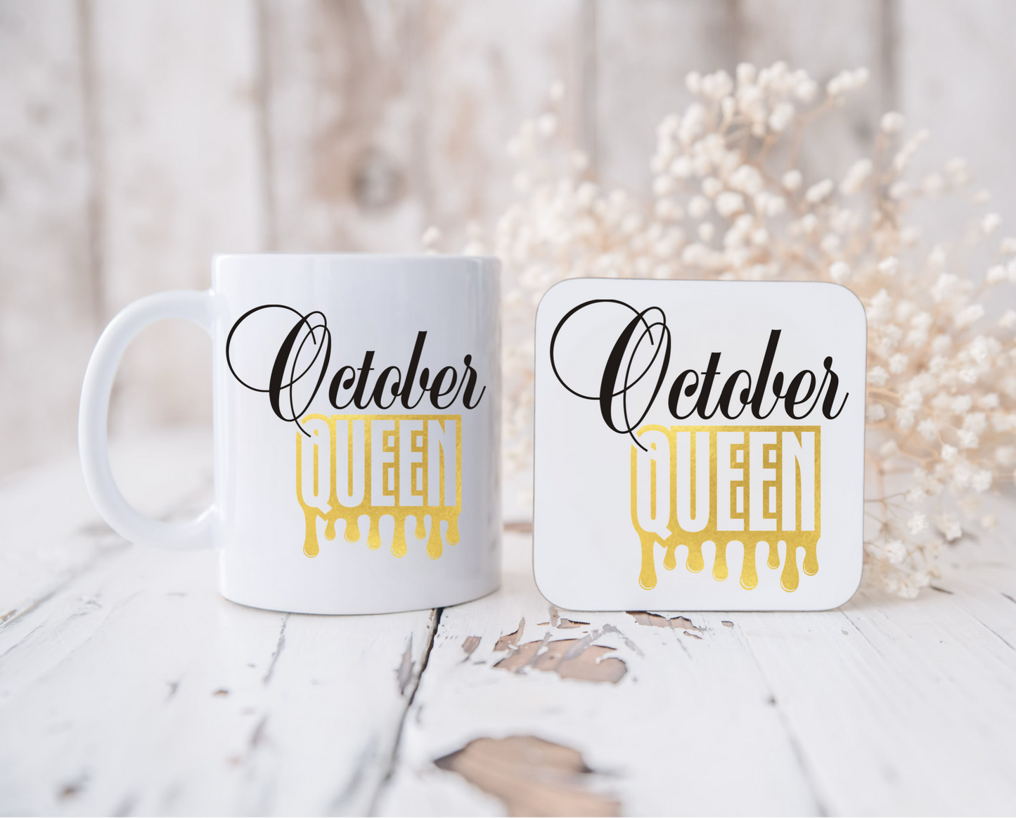 Birthday queen mug and coaster set