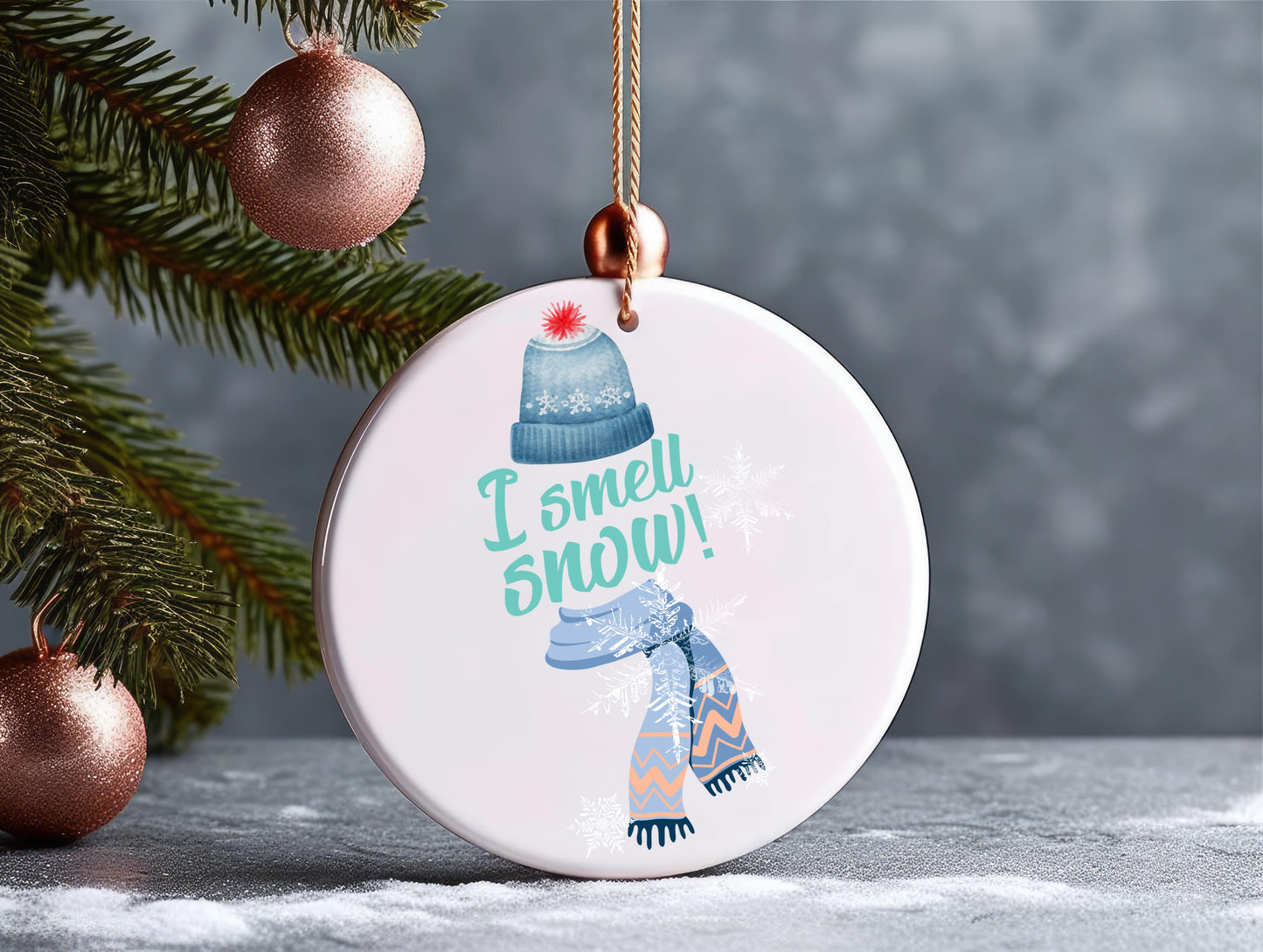 “I smell snow” Christmas bauble