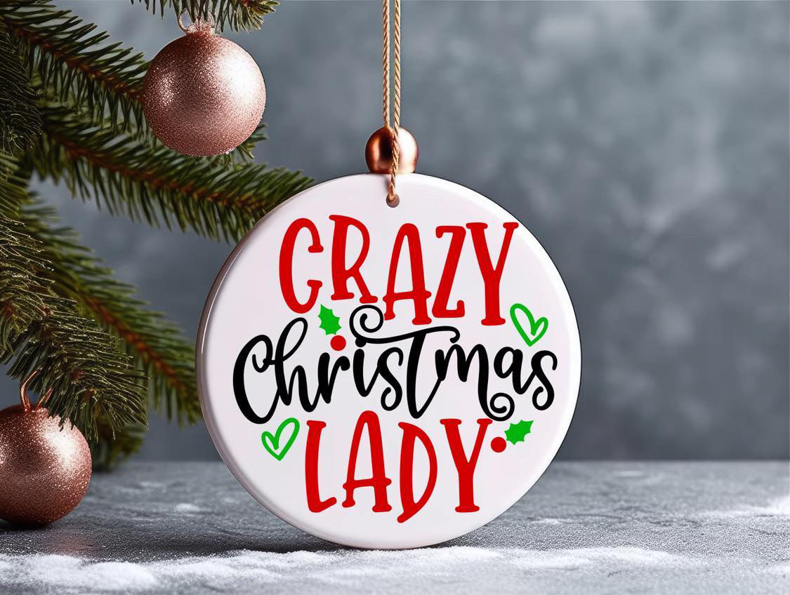 Crazy Christmas lady bauble