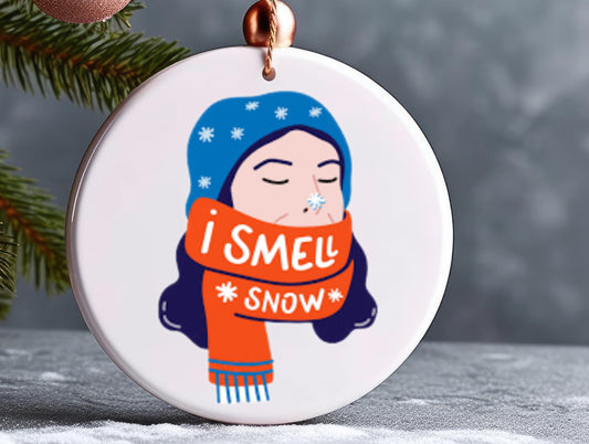 “I smell snow” Christmas bauble