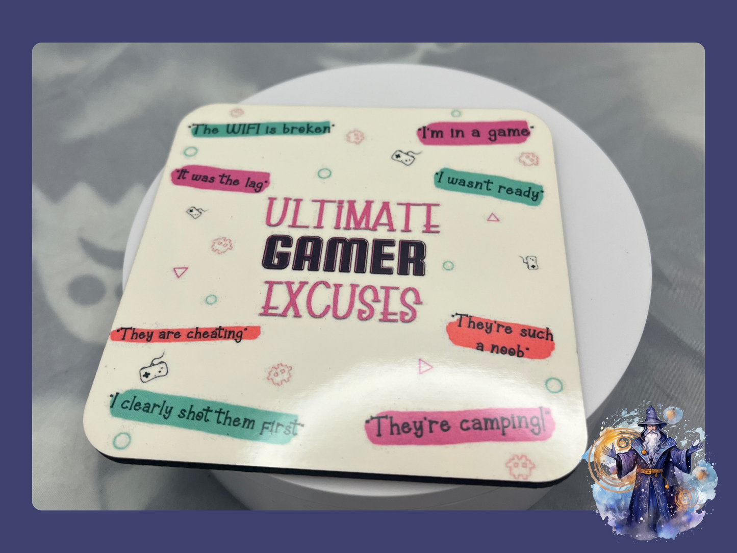 Ultimate gamer excuses mug and coaster set